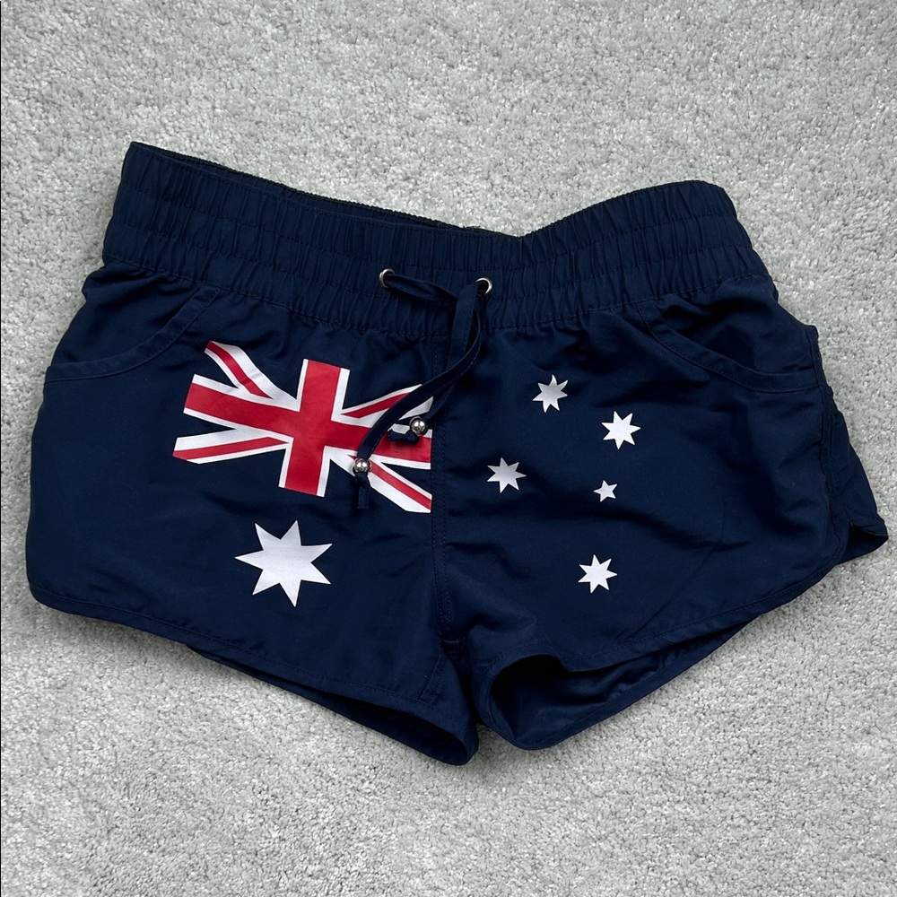 Navy Women's Shorts with Australia Flag Design